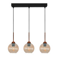 LAMPA WISZĄCA SUFITOWA ZWIS LISTWA BURSZTYNOWE KULE INDUSTRIALNA LOFT 3xE27 PION 15-044