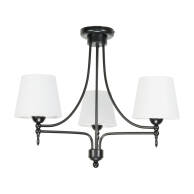 LAMPA SUFITOWA ŻYRANDOL LED LOFT DO SALONU BIAŁY ABAŻUR CZARNA 3xE27 ARTURO NEGRO 11-992