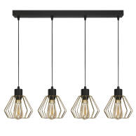 LAMPA WISZĄCA SUFITOWA ZWIS LISTWA LOFT NAD STÓŁ DRUCIANY KLOSZ LED 4xE27 GIRO 14-301