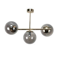 LAMPA SUFITOWA WISZĄCA KULE GRAFIT ZŁOTA GLAMOUR DO KUCHNI NAD STÓŁ 3xE14 TITAN GOLD II 15-584