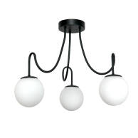 LAMPA WISZĄCA SUFITOWA ŻYRANDOL LED KULE BIAŁE DO SALONU LOFT CZARNA 3xE14 15-282 TED