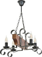 Lampa wisząca klasyczna świecznik drewniana NIKOLAS 11-971
