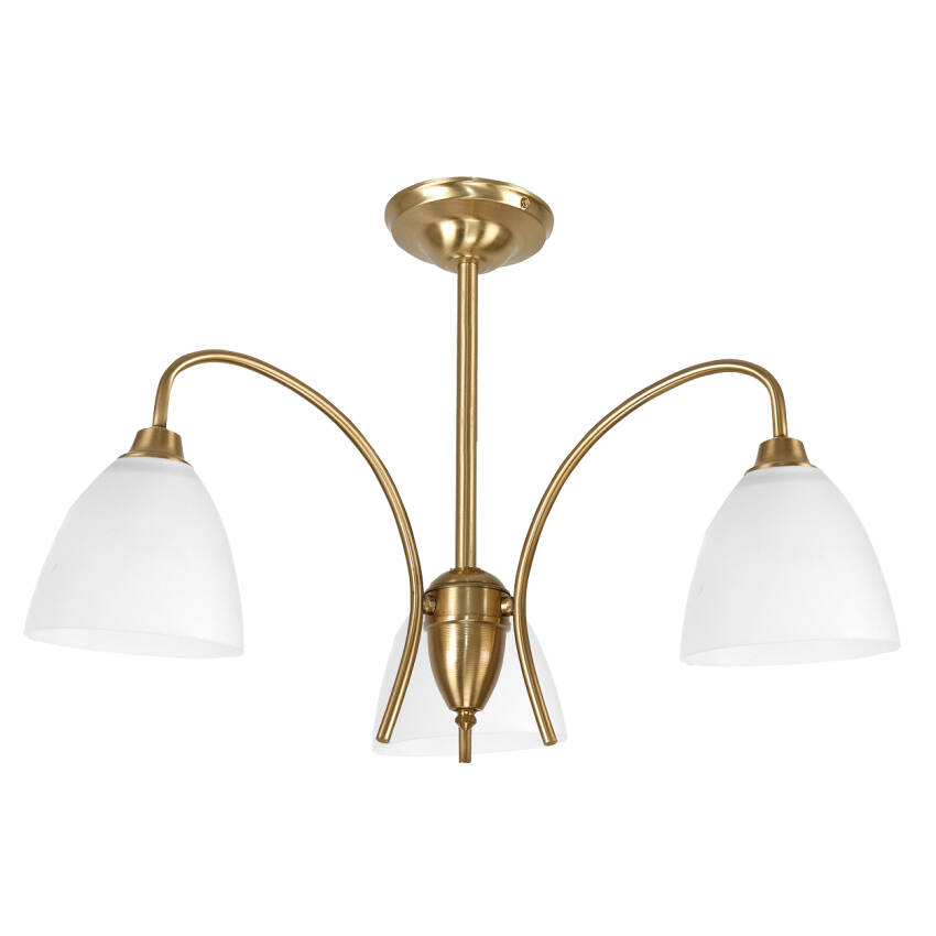 	LAMPA WISZĄCA SUFITOWA ŻYRANDOL GLAMOUR ZŁOTY DO SALONU PLAFON 3xE27 LISA 14-662