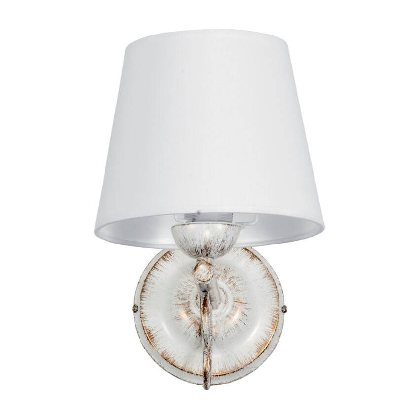 KINKIET ŚCIENNY ŁAZIENKOWY NAD LUSTRO LED BIAŁY Z ABAŻUREM 1xE27 RETRO METTE 9-893