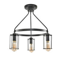 LAMPA WISZĄCA SUFITOWA ŻYRANDOL LOFT DO SALONU DRUCIANE KLOSZE LED 3xE27 HAVEL II 14-342