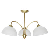 LAMPA WISZĄCA SUFITOWA ŻYRANDOL LED DO KUCHNI BIAŁY KLOSZ ZŁOTA 3xE27 LIMBA 1-732