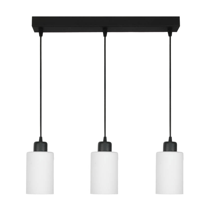 LAMPA SUFITOWA WISZĄCA CZARNA KLOSZ SZKLANY BIAŁY LOYD BIANCO 15-064