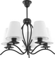 Lampa wisząca sufitowa czarna abażur biały RAMONA NEGRO 12-320