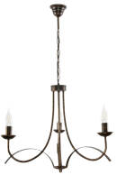 Klasyczna lampa wisząca sufitowa świecznik czarna stare złoto KLEMENTE NEGRO  11-962