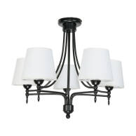 LAMPA WISZĄCA SUFITOWA ŻYRANDOL BIAŁE ABAŻURY RETRO DO SALONU LED 5xE27 ARTURO NEGRO 11-990