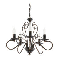 LAMPA WISZĄCA SUFITOWA ŻYRANDOL RETRO DO SYPIALNI STARE ZŁOTO 5xE14 ADIS 10-590