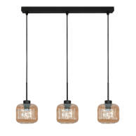 LAMPA WISZĄCA SUFITOWA ZWIS LISTWA BURSZTYNOWY KLOSZ INDUSTRIALNA 3xE27 BEKA AMBER 15-014